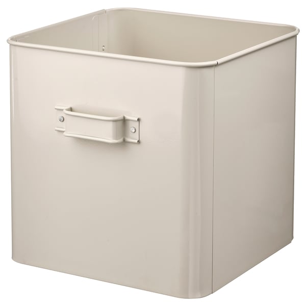 PLOGFÅRA Aufbewahrungsbox, weiß, robust, quadratisch, Metallgriff.