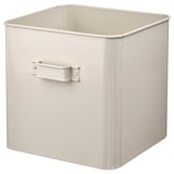 PLOGFÅRA Aufbewahrungsbox, weiß, robust, quadratisch, Metallgriff.