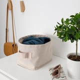 PURRPINGLA Korb, textil/beige, 25x20x20 cm