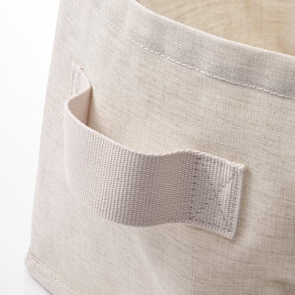 PURRPINGLA Korb, textil/beige, 25x20x20 cm