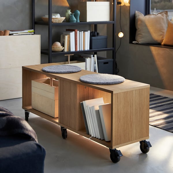 Ravaror Bank Mit Rollen Eichenfurnier 1x34 Cm Ikea Osterreich