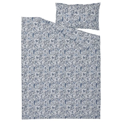 RODGERSIA Bettwäsche-Set, 2-teilig, blau/weiß, 140x200/70x90 cm