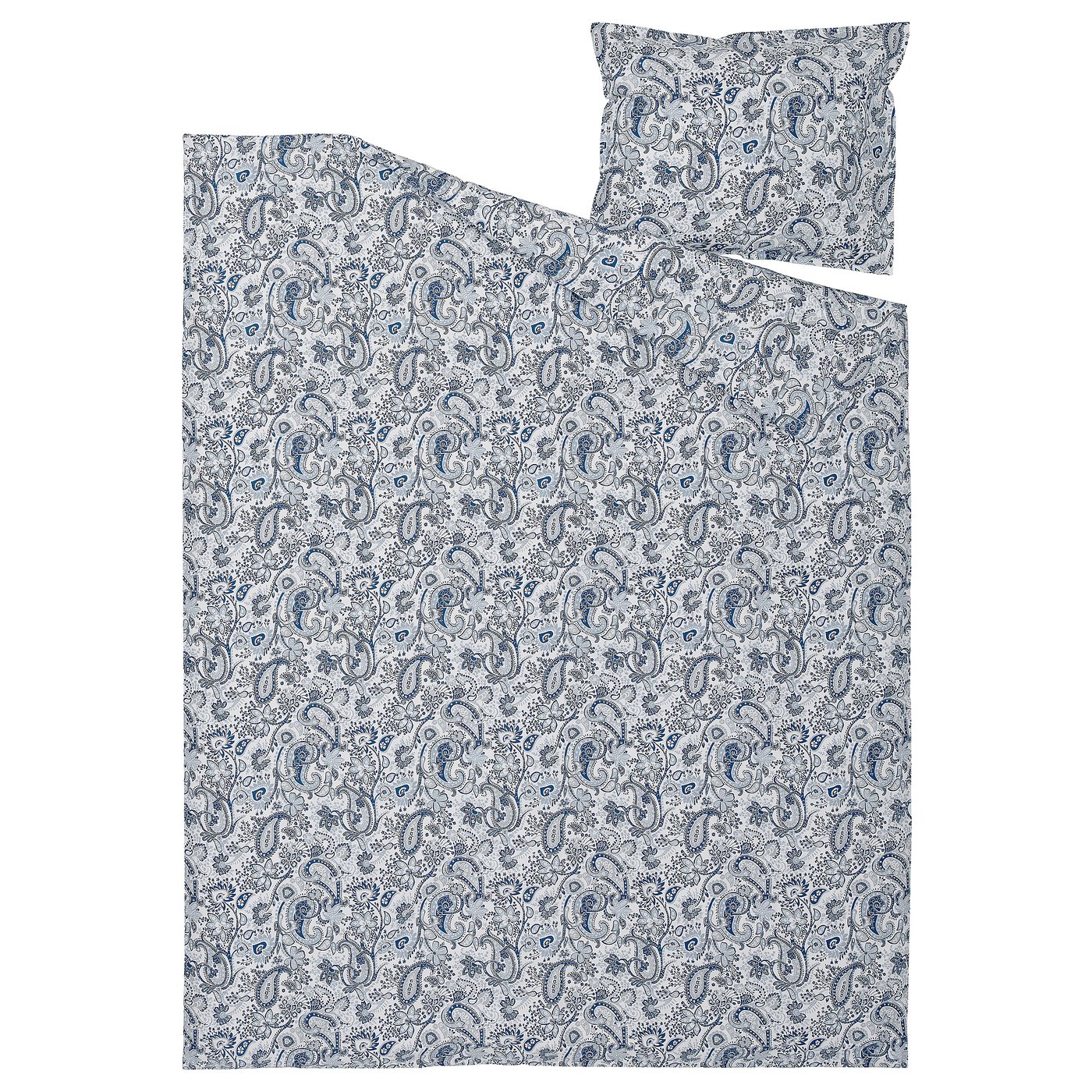 RODGERSIA Bettwäsche-Set, 2-teilig, blau/weiß, 150x200/50x60 cm