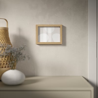 RÖDALM Holzrahmen, hellbraun, quadratisch, Fotodisplay mit Glasfront.