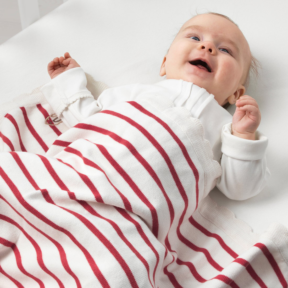 RÖDHAKE Babydecke - gestreift/weiß/rot - IKEA Österreich