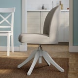 ROSENTORP / ROSENTORP Tisch und 4 Stühle, weiß/weiß Kilanda hellbeige, 110/155 cm