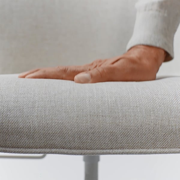 ROSENTORP / ROSENTORP Tisch und 4 Stühle, weiß/weiß Kilanda hellbeige, 110/155 cm