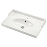 RUTSJÖN weiße Keramikspüle, rechteckig, modernes Design.