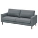 Graues SALTSJÖBADEN-Sofa , modernes minimalistisches Design mit Holzbeinen, stützenden Polstern.