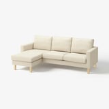 SALTSJÖBADEN Bezug für 3er-Sofa mit Récamiere, Vittangi hellbeige/weiß
