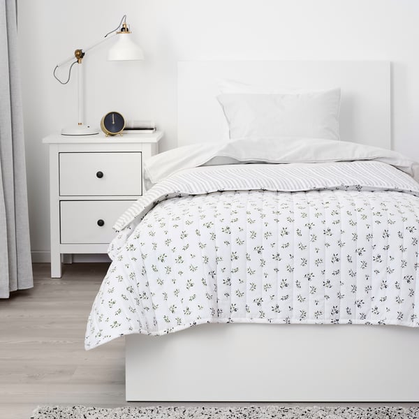 Sandlupin Tagesdecke Weiss Grau 160x250 Cm Ikea Osterreich