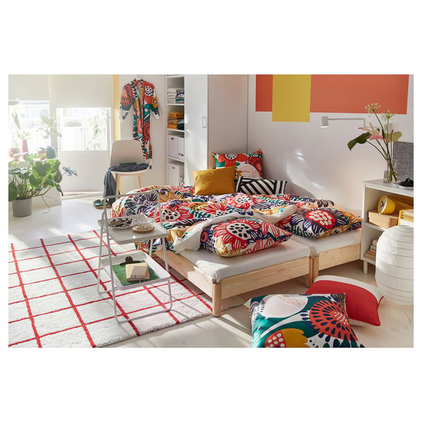 Simested Teppich Langflor Weiss Rot Ikea Osterreich