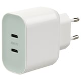 Weißes SJÖSS 45w USB-C-Ladegerät, Kunststoff, kompakt, Dual-Port, Wandstecker.