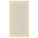 Eine SKEVNING Läuferdecke, beige in der Farbe, rechteckig in der Form mit gestreiftem Design, geeignet für den Innen- und Außenbereich.