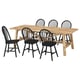 SKOGSTA / SKOGSTA Tisch und 6 Stühle, Akazie/schwarz, 235 cm