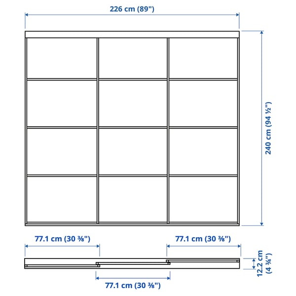 SKYTTA Schiene für Rahmen f Schiebetür, 2-läufig schwarz - IKEA Österreich
