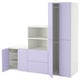 Option: Kinderschrank, helles Lila, weißes Interieur, Soft-Close-Türen.