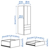 SMÅSTAD / PLATSA Kleiderschrank, weiß/Kreidetafeloberfläche 3 Schubladen, 60x57x181 cm