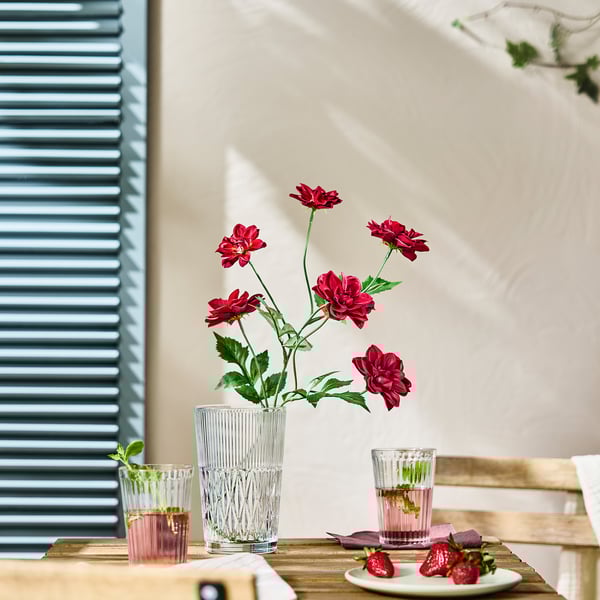 SMYCKA Kunstblume, drinnen/draußen Dahlie/dunkelrosa, 66 cm