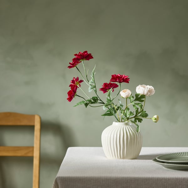 SMYCKA Kunstblume, drinnen/draußen Dahlie/dunkelrosa, 66 cm