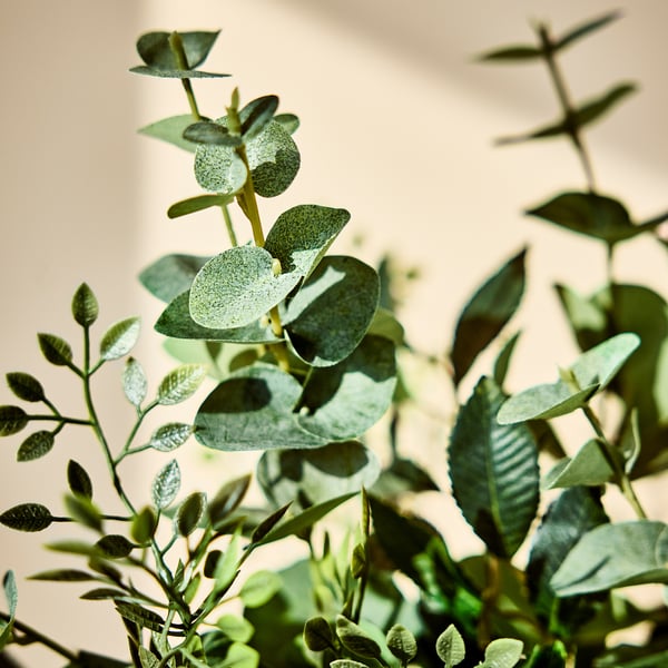 SMYCKA Kunstblumenstrauß, drinnen/draußen Eukalyptus/grün, 60 cm