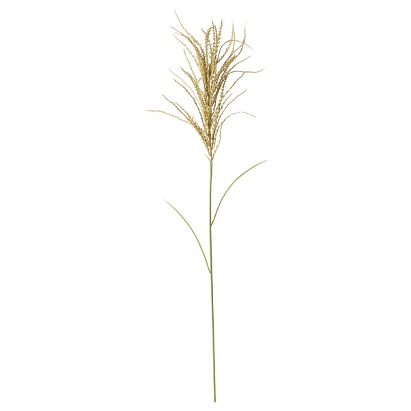 Künstlicher goldener Grasstiel aus recyceltem Kunststoff.