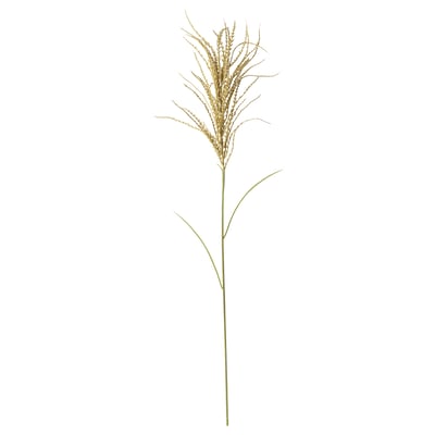 Künstlicher goldener Grasstiel aus recyceltem Kunststoff.