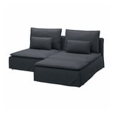 SÖDERHAMN 2er-Sofa mit Récamiere, Knäbäck anthrazit