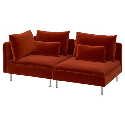 SÖDERHAMN 3er-Sofa, ohne Abschluss/Alhamn dunkel orangerot