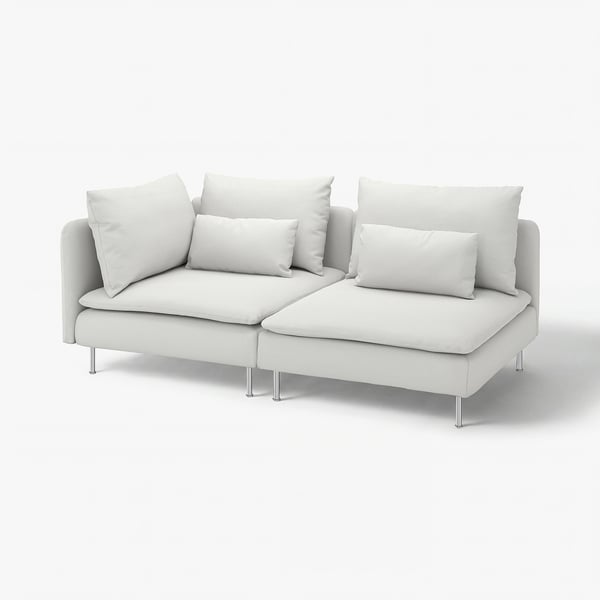 SÖDERHAMN 3er-Sofa, ohne Abschluss/Blekinge weiß