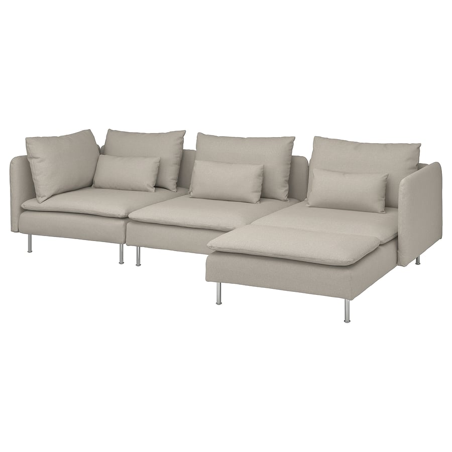 SÖDERHAMN 4erSofa mit Récamiere, Fridtuna hellbeige IKEA Österreich