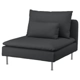 Grauer SÖDERHAMN Sessel, modernes Design, abnehmbarer Bezug, Metallbeine.