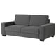 Option: Modernes graues Stoffsofa, quadratische Kissen, minimalistisches Design.