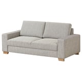 SÖRVALLEN graues 2-Sitzer-Sofa, moderner skandinavischer Stil, Holzbeine, Baumwoll-Polyester-Stoff.