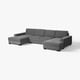 SÖRVALLEN 4er-Sofa mit Récamieren, Tallmyra mittelgrau