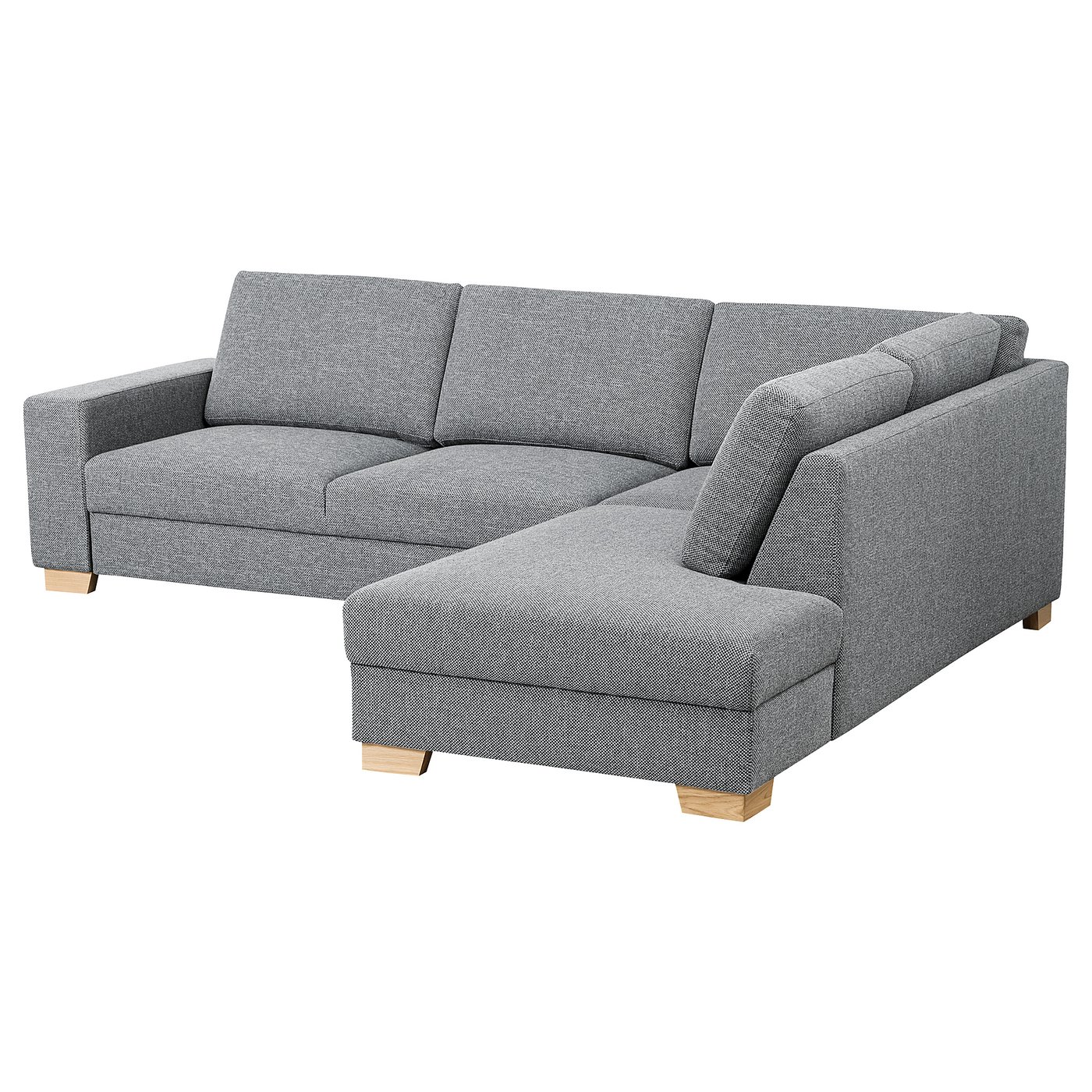 SÖRVALLEN Ecksofa 3sitzig, ohne Abschluss rechts/Lejde grau/schwarz