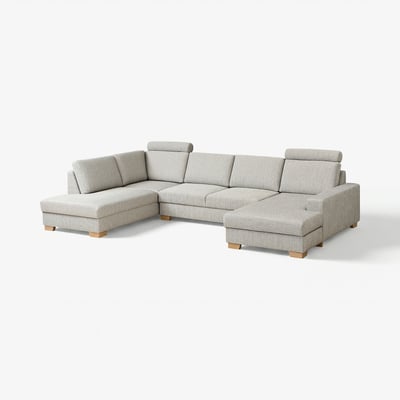 SÖRVALLEN Ecksofa 4-sitzig, mit Récamiere rechts/Viarp beige/braun