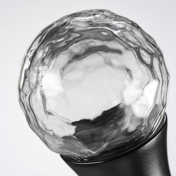 SOLBLOMMOSSA Endstück 2 Stück, schwarz/Glas