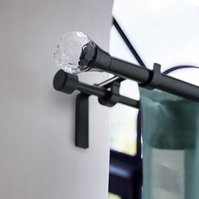 SOLBLOMMOSSA Endstück 2 Stück, schwarz/Glas