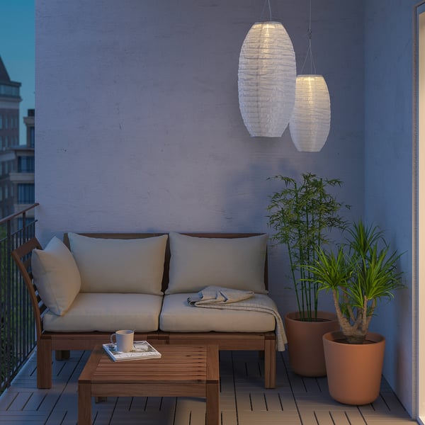 SOLVINDEN Solarhängeleuchte, LED - für draußen, oval weiß ...