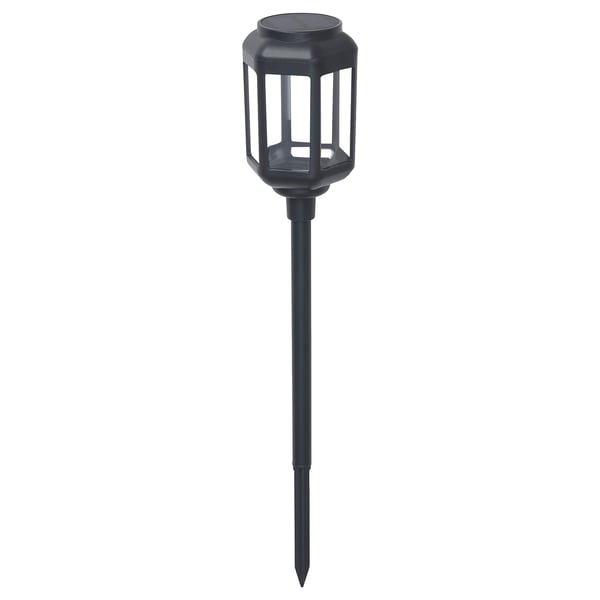 SOLVINDEN Solarlampe, schwarz. Modernes Design, Kunststoff, helle Platte.