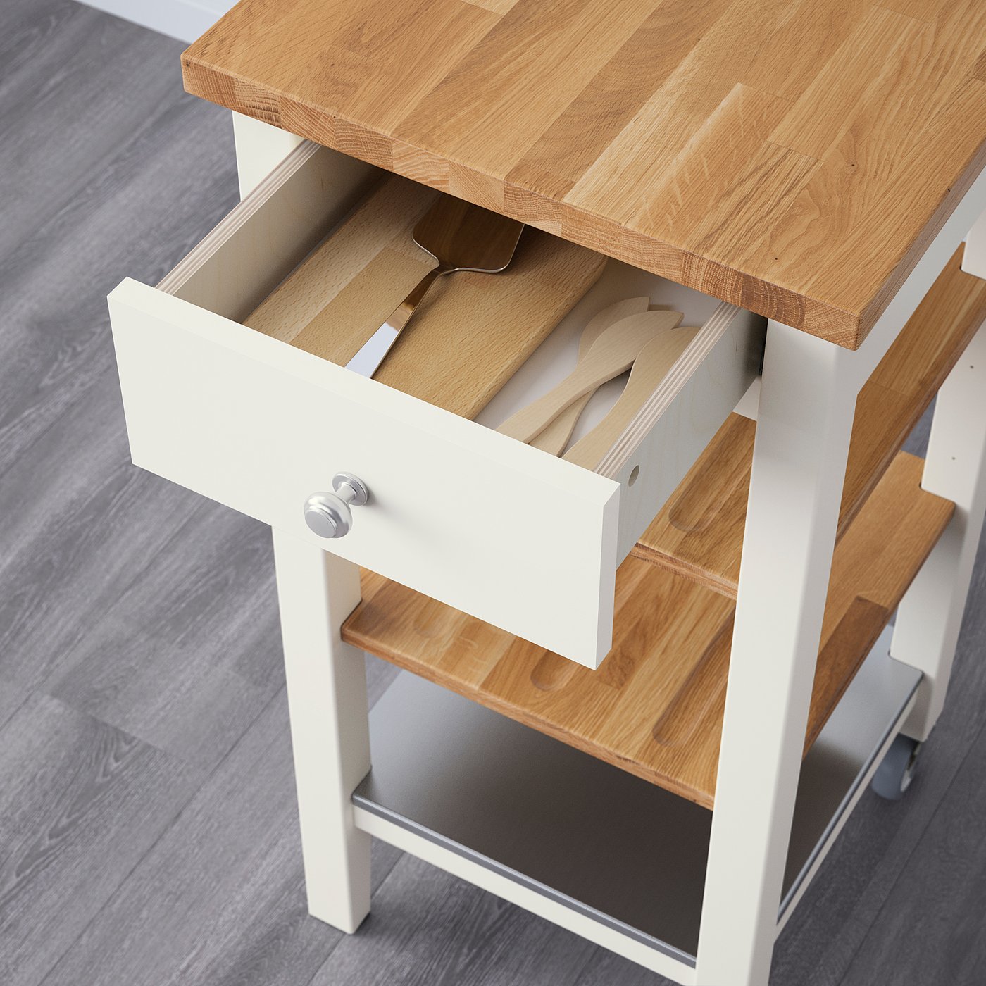 Stenstorp Servierwagen Weiss Eiche Ikea Osterreich