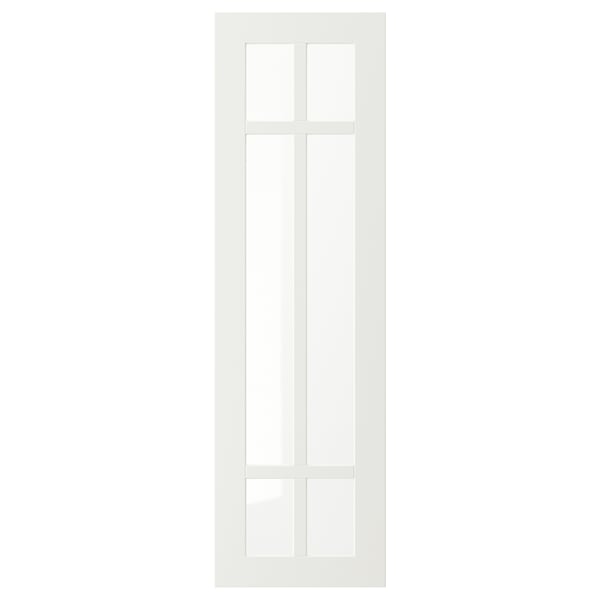 Weiße STENSUND Schranktür mit Glasscheiben, schlankes und modernes Design.