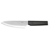 Ein Ikea-Kochmesser aus Edelstahl mit schwarzem Griff namens STJÄRNSTÖR. Es hat eine scharfe, langlebige Klinge, die sich ideal zum Schneiden verschiedener Lebensmittel eignet.
