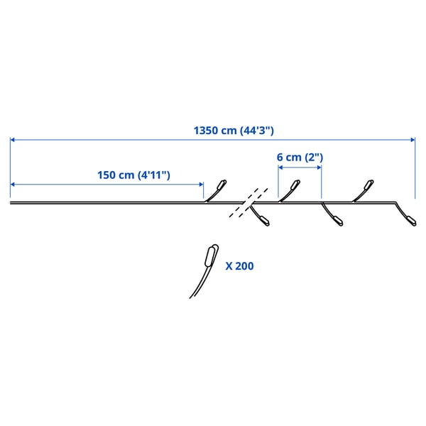 STRÅLA Lichterkette (200), LED, schwarz