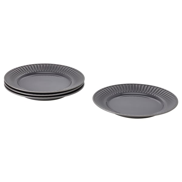 Schwarze Keramikplatten, geriffelter Rand, schlankes, modernes Aussehen.