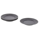 Schwarze Keramikplatten, geriffelter Rand, schlankes, modernes Aussehen.
