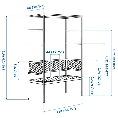 SVANÖ Bank mit Rankgitter, grau, 119x48 cm IKEA Österreich