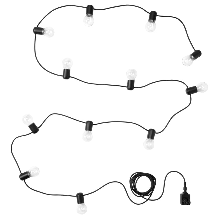 SVARTRÅ Lichterkette (12), LED, schwarz/für draußen IKEA Österreich