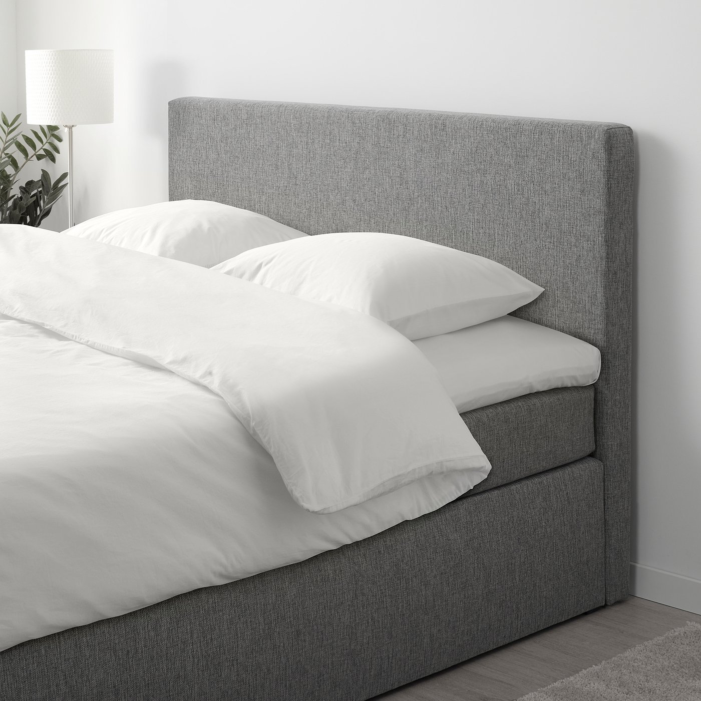 SVATSUM Bett- + Federholzr. + Kopft. - grau - IKEA